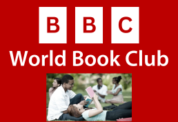 BBC World Book Club, image of a couple reading a book together, man sitting in grass with woman's head in his lap while holding a book