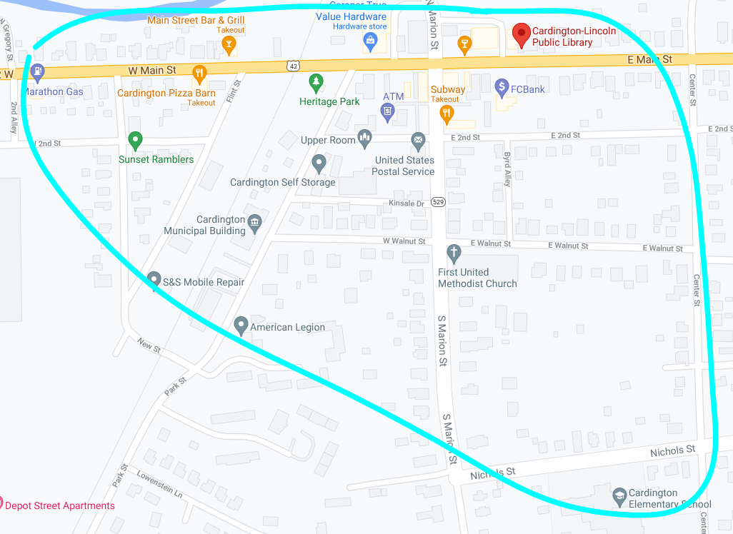 scavenger hunt boundaries map