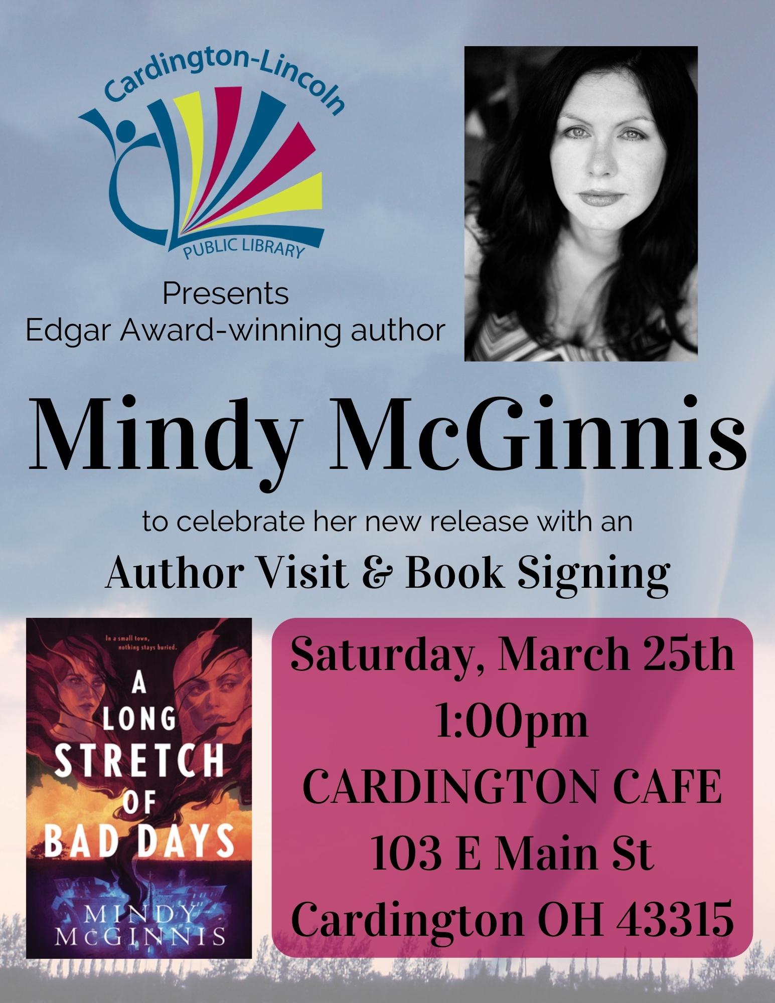 Book Signing with Mindy McGinnis at the Cardington Cafe