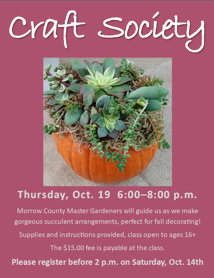 October Craft Society- succulent arrangement on a pumpkin