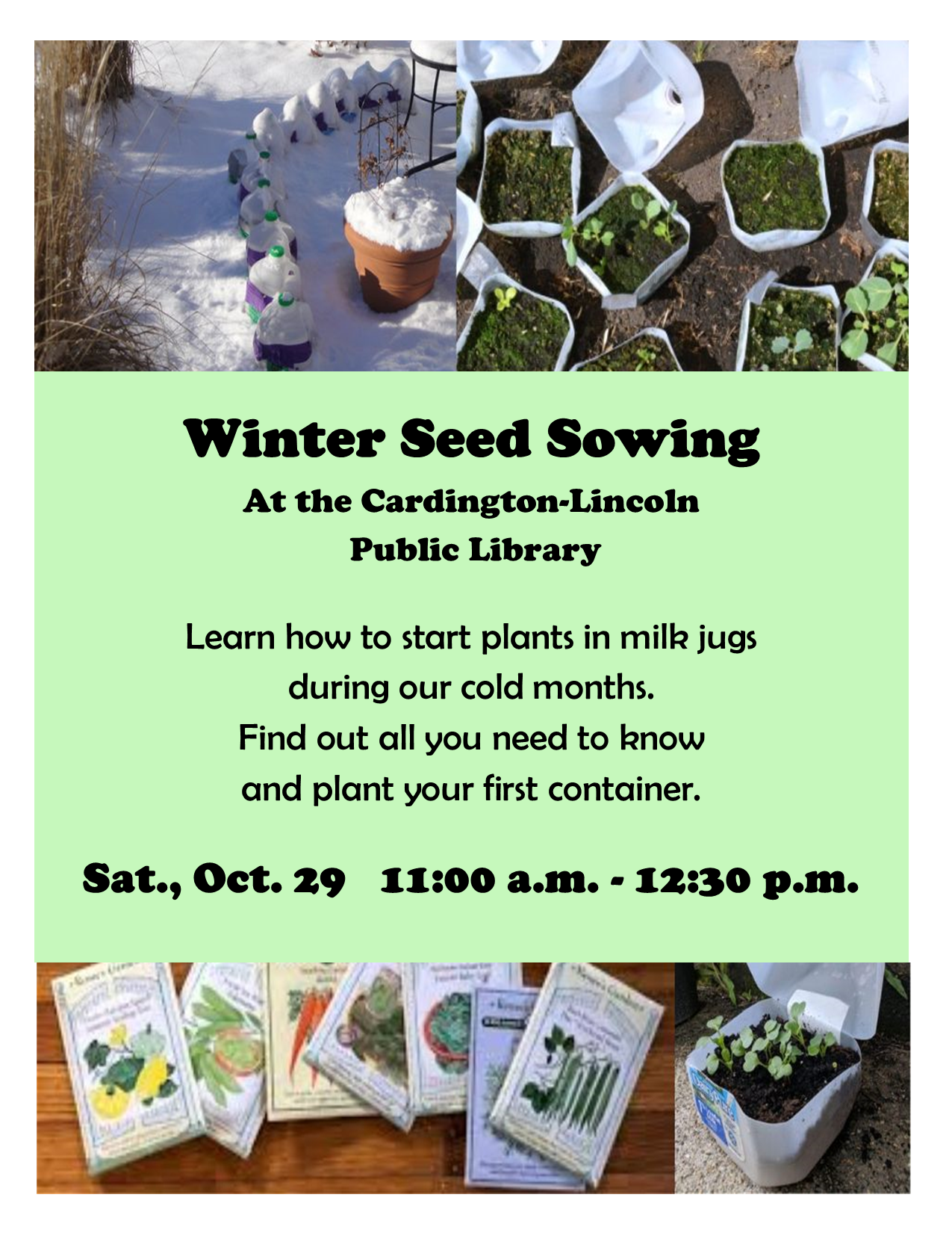 Winter Seed Sowing at the Cardingon-Lincoln Public Library